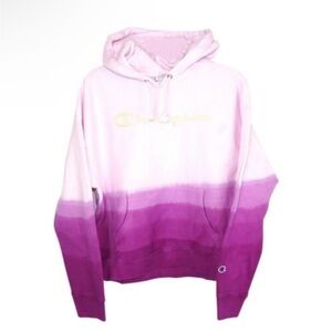 Champion NWOT Women's Reverse Weave Ombre Dip Dye Tonal Spray Berry Hoodie